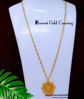 DCHN297 - Light Weight Flower Design Pendant with Long Chain