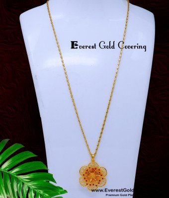 DCHN298 - Unique Flower Pendant with Long Chain for Women