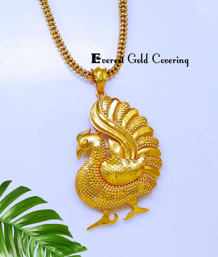 DCHN303 - Elegant Peacock Design Forming Gold Pendant Chain Online