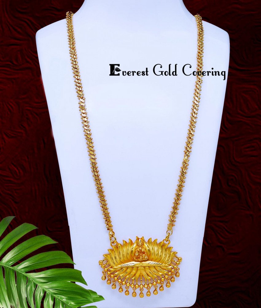 DCHN306 – 30 Inch New Design Forming Gold Lotus Lakshmi Pendant Chain