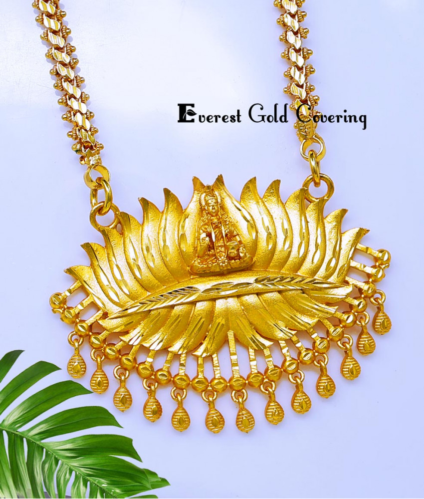 DCHN306 – 30 Inch New Design Forming Gold Lotus Lakshmi Pendant Chain