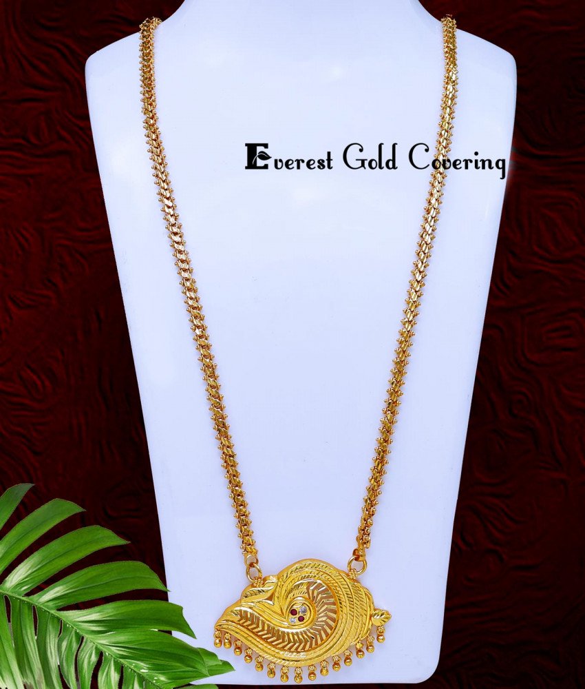 DCHN308 – 30 Inch Best Quality Gold Plated Chain with Sangu Pendant 