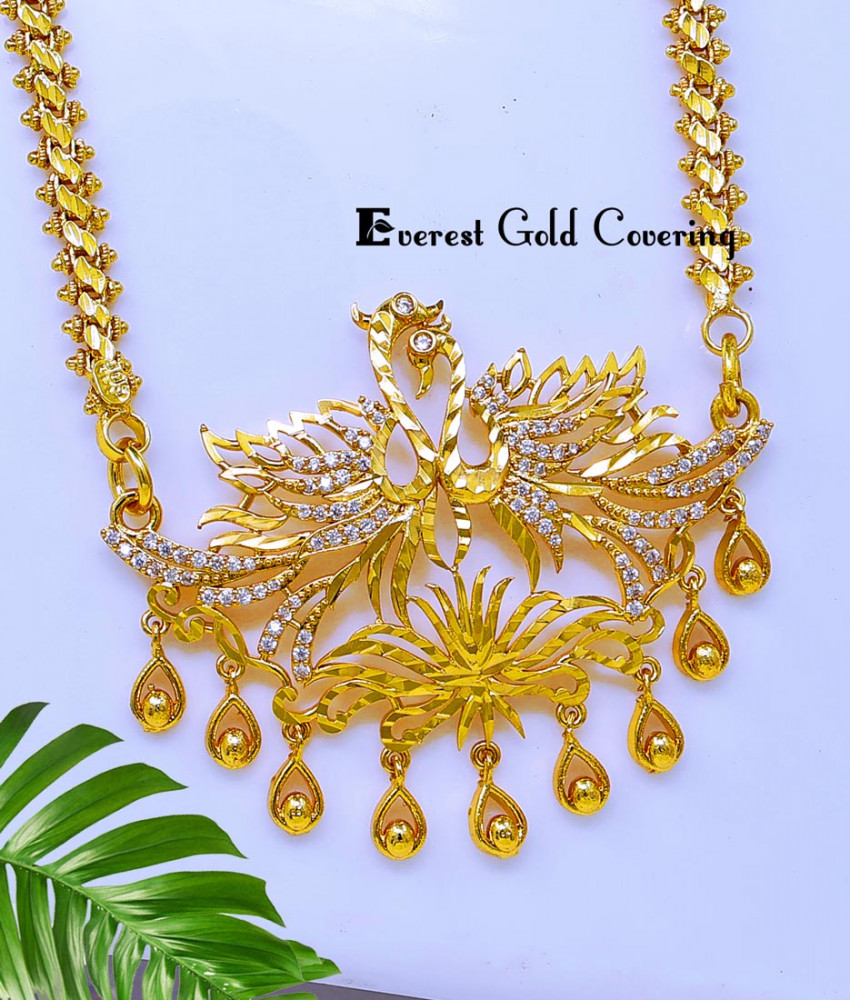 DCHN310 – 30 Inch Attractive White Stone Peacock Dollar Chain Model
