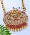 DCHN313 – 30 Inch Long Chain with First Quality Gajalakshmi Stone Pendant