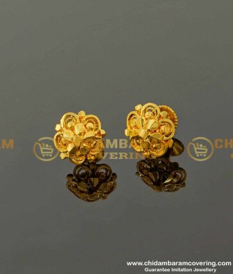 ERG090 – Traditional Five Petal Daily Wear Stud Designs Imitation Earrings