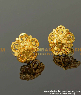 ERG097 – Traditional Big Size Five Petal Daily Wear Stud Designs Imitation Earrings