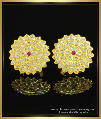 ERG1049 - Impon Gold Design 1 Gram Gold First Quality Big Size Earrings for Women 