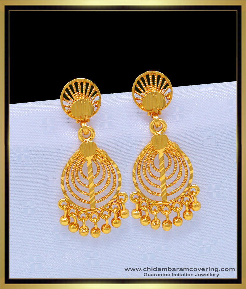 ERG1083 - New Model Gold Plated Light Weight Daily Wear Earrings for Girls 
