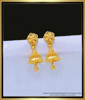 ERG1122 - Daily Wear Small Jhumkas Design One Gram Gold Daily Wear Plain Jimiki Buy Online