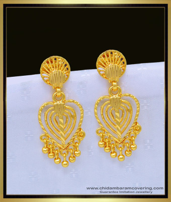 ERG1125 - Pure Gold Plated Gold Model Light Weight Daily Wear Earrings Buy Online