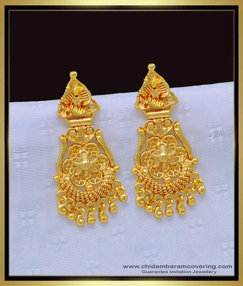 ERG1172 - New Design 1 Gram Gold Earrings Flower Pattern Earrings for Girls
