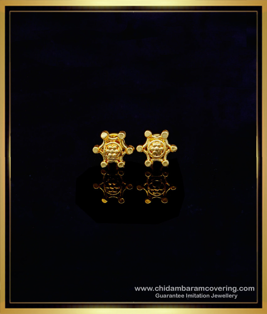 ERG1186 - Elegant Gold Plated Small Size Tops Earrings Gold Design for Kid Girl 