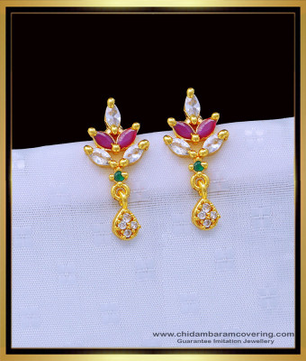 ERG1204 - Beautiful Office Wear Ad Stone Leaf Design Tops Earrings Buy Online