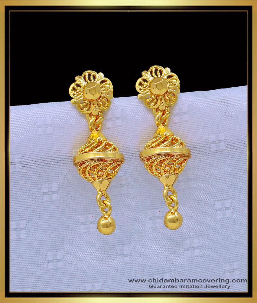 ERG1233 - Unique Gold Design Daily Wear One Gram Gold Earrings Buy Online