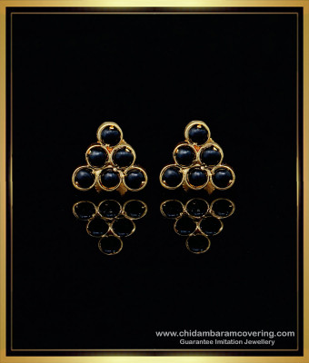 ERG1279 - Traditional Black Beads One Gram Gold Stud Earring for Women