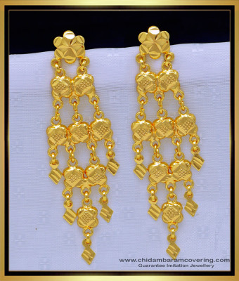 ERG1297 - 1 Gram Gold Latest Design Party Wear Long Dangle Earrings for Women 