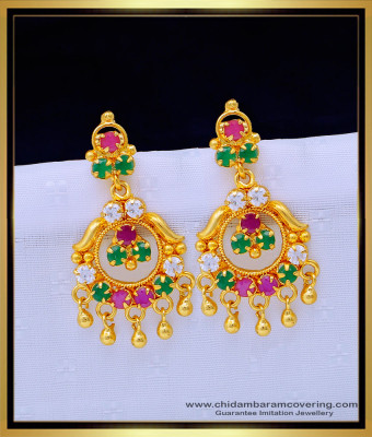 ERG1313 - Buy One Gram Jewellery Function Wear Multi Colour Stone Earrings Design Online