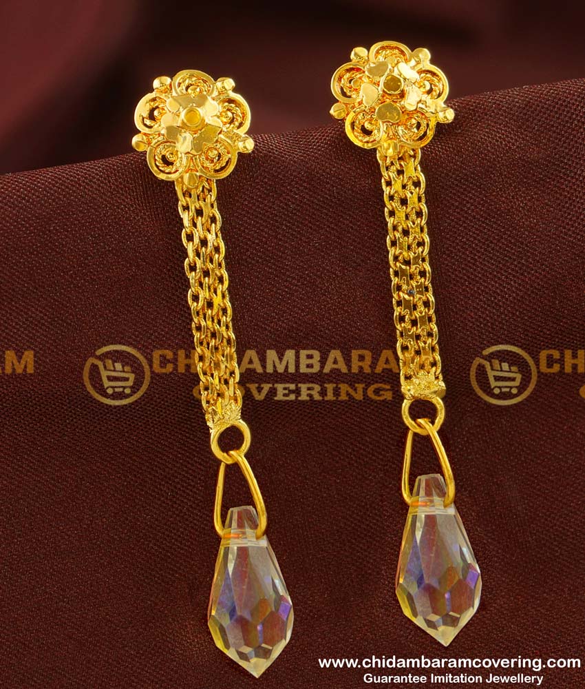 ERG138 - Trendy Stone Drops Dangler Earrings Design for Girls