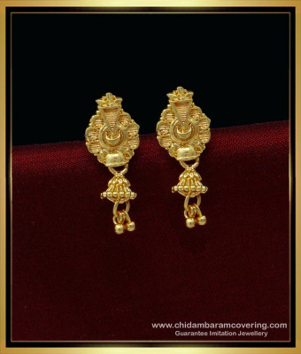 ERG1433 - Small Light Weight Gold Earrings One Gram Gold Studs for Women