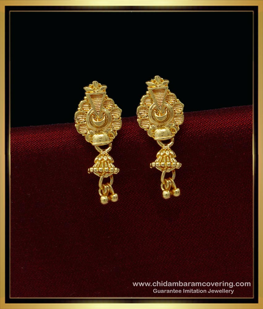 ERG1433 - Small Light Weight Gold Earrings One Gram Gold Studs for Women