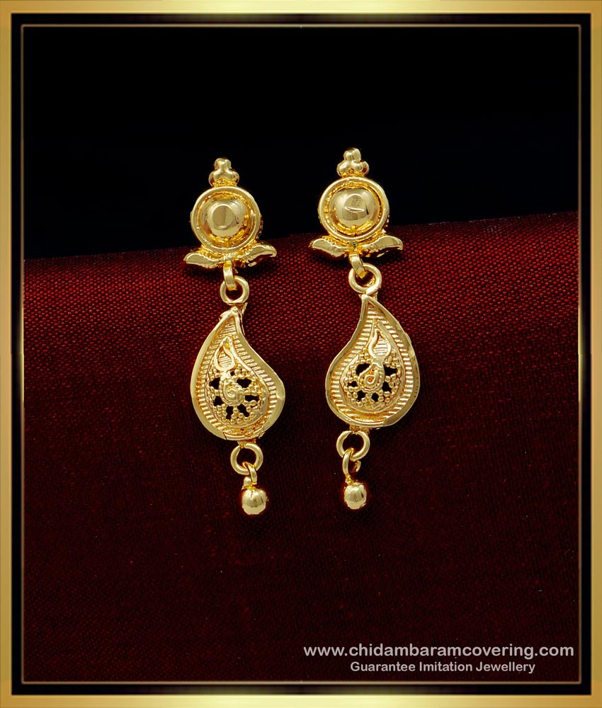 ERG1437 - One Gram Gold Mango Design Light Weight Daily Wear Earrings Buy Online
