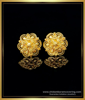 ERG1463 - Elegant Flower Model 1 Gram Gold Earrings New Design for Ladies 