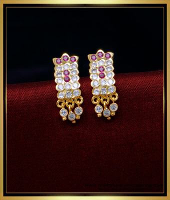 ERG1502 - One Gram Gold Impon Daily Use Gold Earrings Design for Ladies