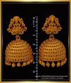 ERG1506 - Latest Bridal Wear Kemp Stone Temple Earring Buy Online 
