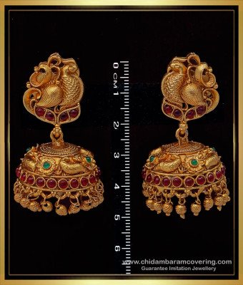 ERG1511 - Buy Latest Collection Beautiful Peacock Design Artificial Antique Jhumkas Online