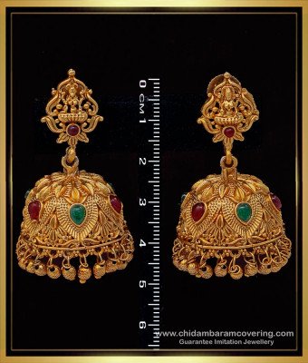 ERG1512 - South Indian Jewellery Traditional Big Antique Jhumkas Best Price Online 