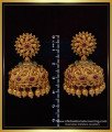 ERG1514 - Premium Quality Real Kemp Stone Antique Jhumka Earrings Gold Design for Wedding 