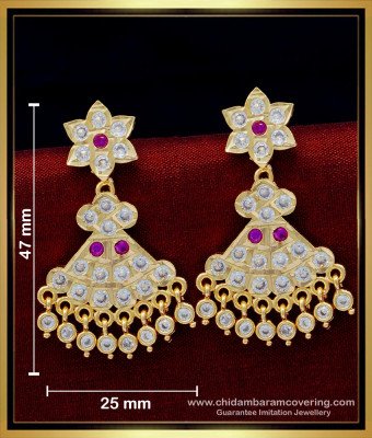 ERG1536 - 1 Gram Gold Plated Ad Stone Impon Earrings Online Shopping