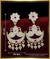 ERG1537 - Traditional Impon Jewellery Full Stone Peacock Design Earrings for Women 