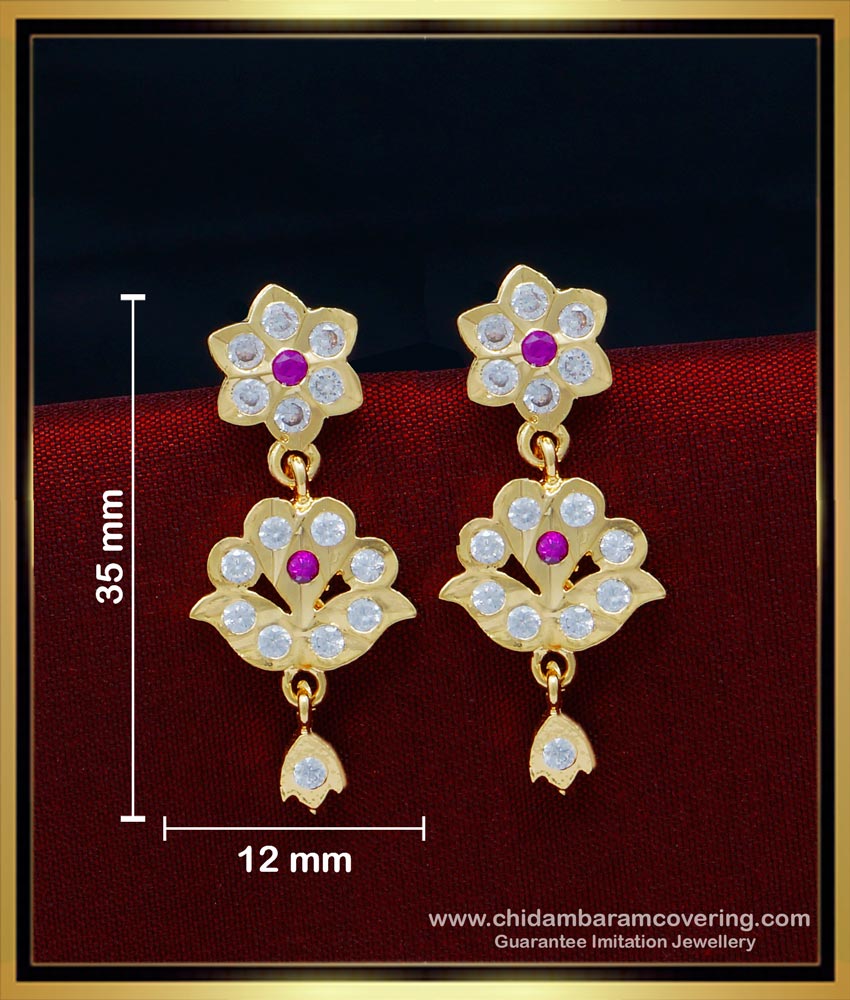 ERG1541 - Panchaloha Daily Wear Impon Dangle Earrings Gold Plated Jewellery 