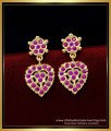 ERG1543 - One Gram Gold Daily Use Small Size Impon Ruby Earrings for Girls