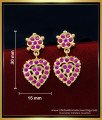 ERG1543 - One Gram Gold Daily Use Small Size Impon Ruby Earrings for Girls