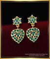ERG1544 - Impon Jewellery Gold Plated Daily Use Emerald Earrings Design Online