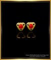 ERG1547 - Latest Heart Shape Red Coral Beads Stud Earrings Artificial Jewellery 