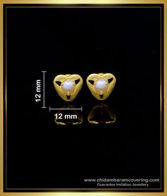 ERG1548 - Latest Heart Shape Artificial Pearl Stud Earrings for Girls 