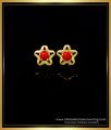 ERG1551 - Simple Light Weight Small Flower Design Gold Plated Coral Earrings Online