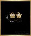 ERG1552 - Elegant Simple Flower Design White Pearl Stud Earrings for Girls