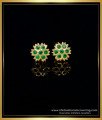 ERG1553 - South Indian Impon Jewellery Emerald Stone Stud Earrings for Women