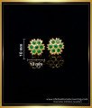 ERG1553 - South Indian Impon Jewellery Emerald Stone Stud Earrings for Women