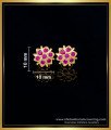 ERG1554 - Impon Traditional Flower Design 7 Stone Ruby Earrings Designs for Daily Use 