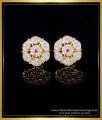 ERG1556 - Impon Gold Stone Flower Design Panchaloha Earrings Online Shopping 