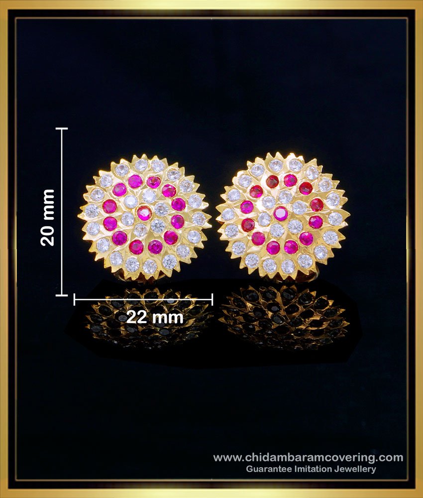 ERG1557 - First Quality Impon Stud Earrings Five Metal Jewellery Online Shopping
