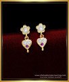 ERG1559 - Impon Pink and White Stone Daily Wear Small Stud Earrings for Kids Girl