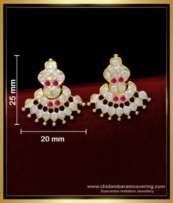 ERG1561 - Attractive 5 Metal Gold Look Stone Earrings Impon Kammal Online Shopping