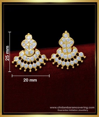 ERG1562 - Impon Jewellery White Stone Stunning Gold Stud Earrings for Women 