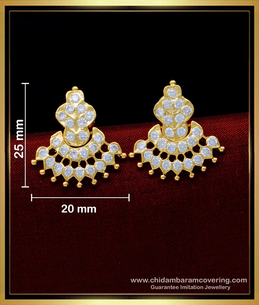 ERG1562 - Impon Jewellery White Stone Stunning Gold Stud Earrings for Women 